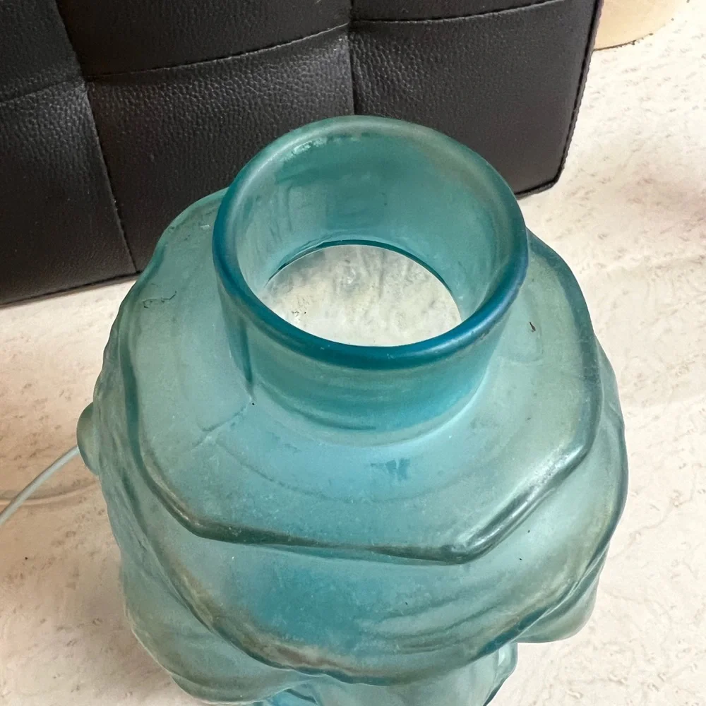 Vintage W.C. Fields Man Tumble Up Decanter in RARE Satin Blue
